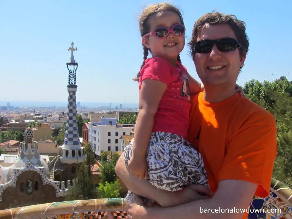 A family enjoying the views from Park Güell