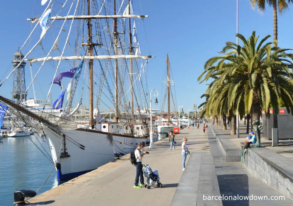 A family with children visiting Barcelona