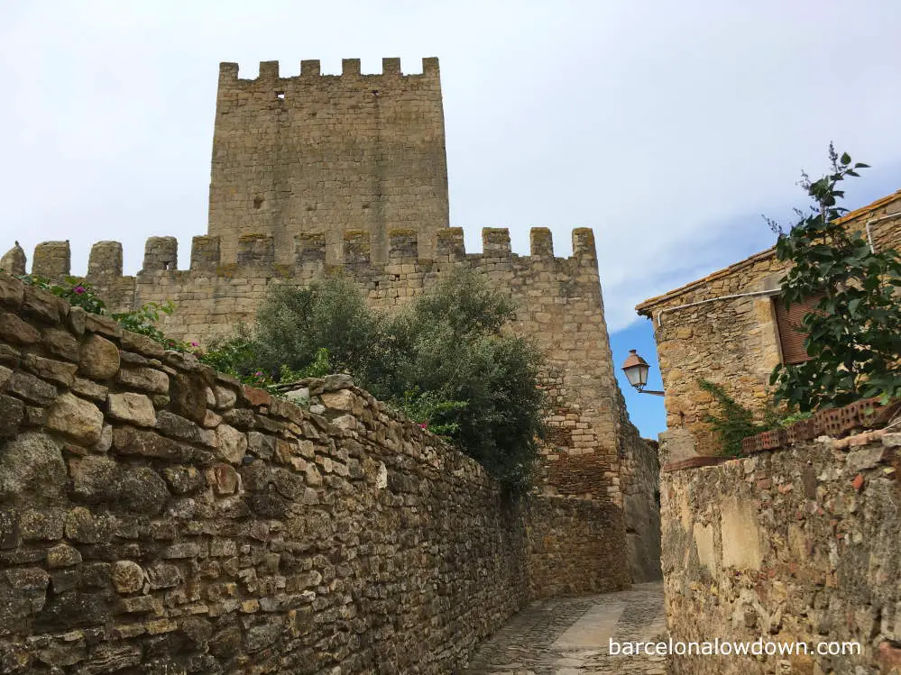 The tower of a medieval castle in Peratallada, Spain