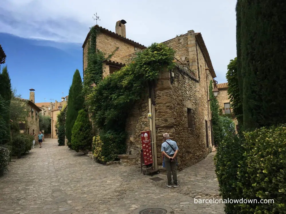 Cobbled streets and medieval buildings in Peratallada, Spain
