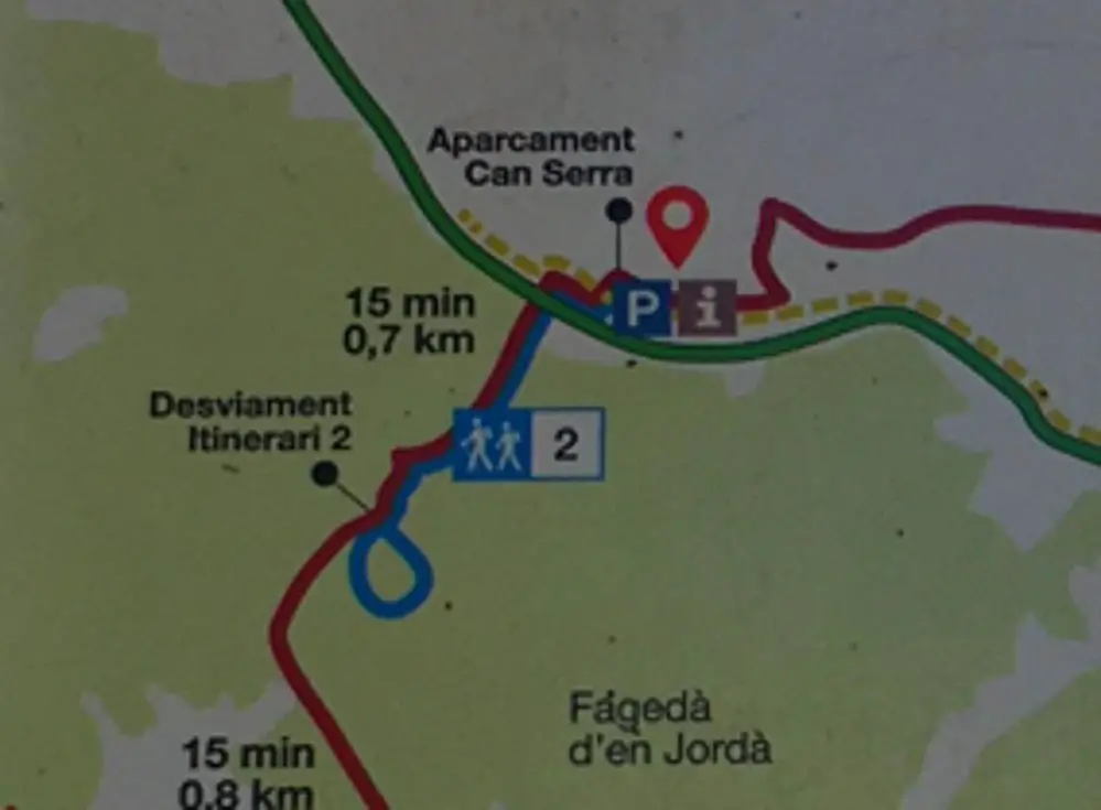 Map of the Fageda d'en Jorda beech forest trail