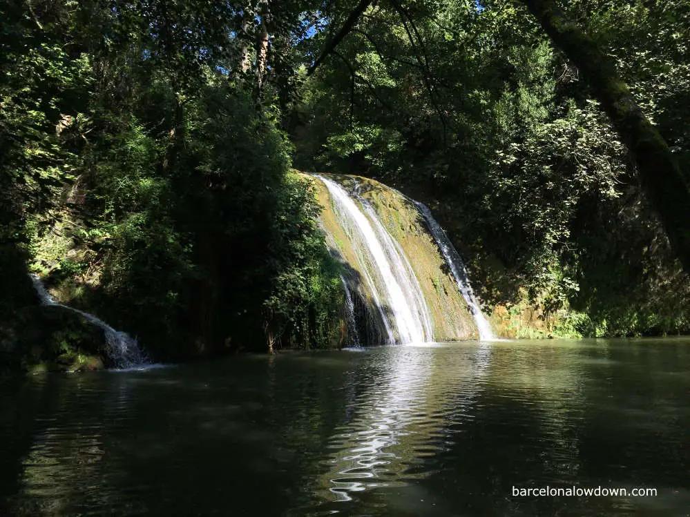 A waterfall in the La Garrotxa Volcanic Zone natural park, Catalonia, Spain