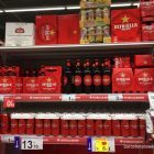 cans of beer in a Barcelona supermarket