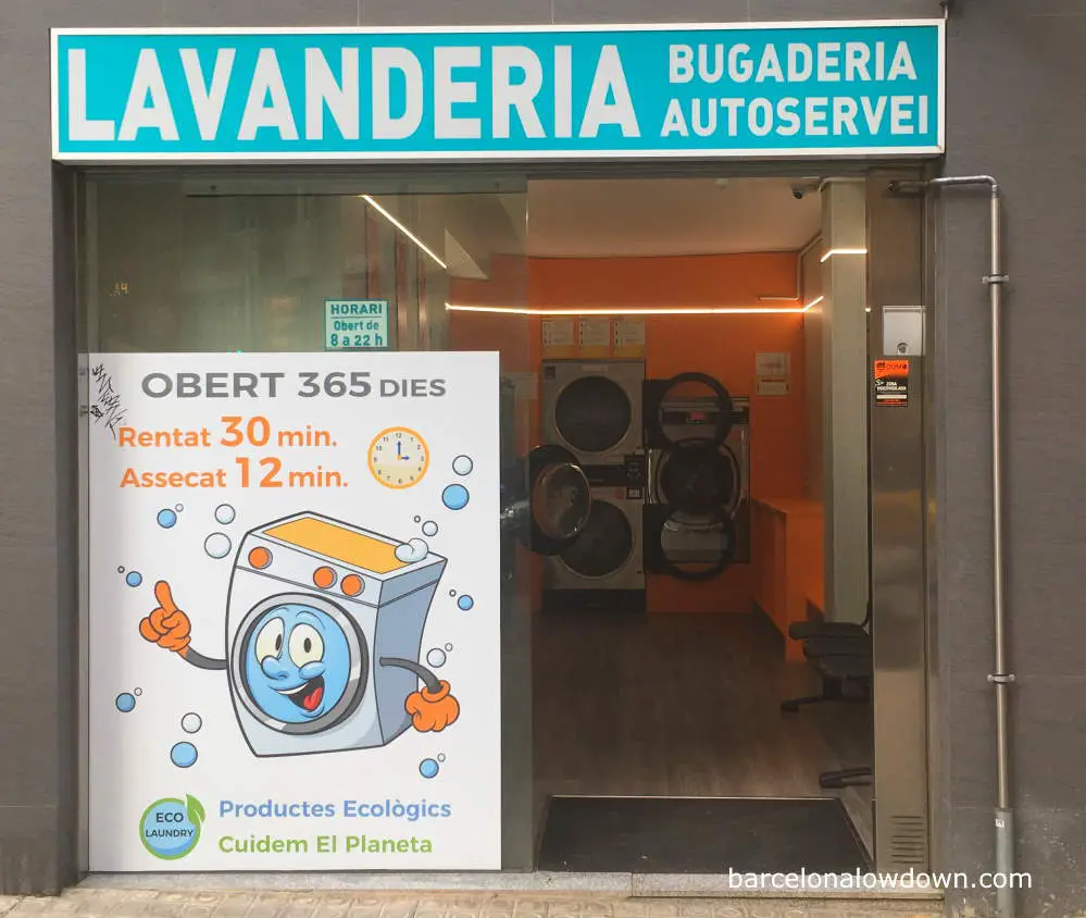 A self-service launderette in Barcelona, Spain