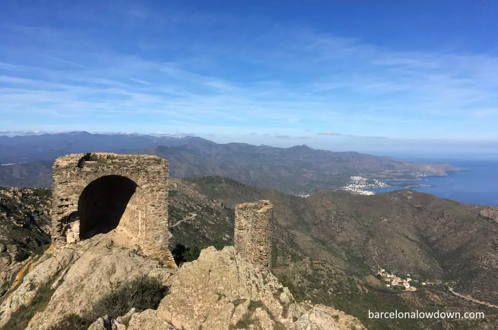 Panoramic views of the Costa Brava from the ruins of Verdera Castle