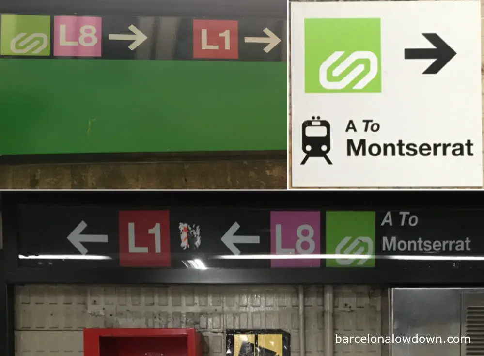 Signs at Barcelona Plaça d'Espanya train station