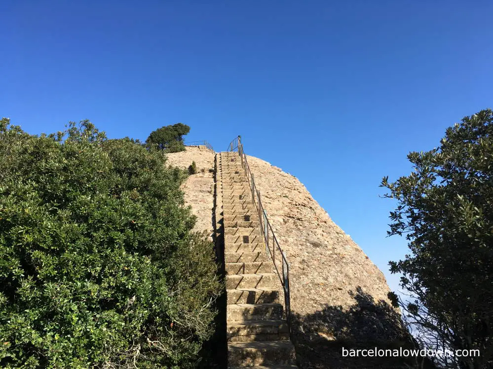 A steep concrete staircase on Montserrat, Spain