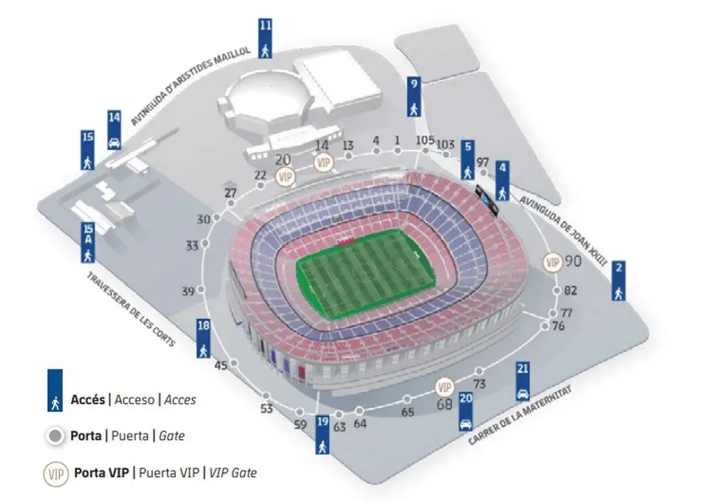 The map which appears on your ticket to see FC Barcelona play at the Camp Nou