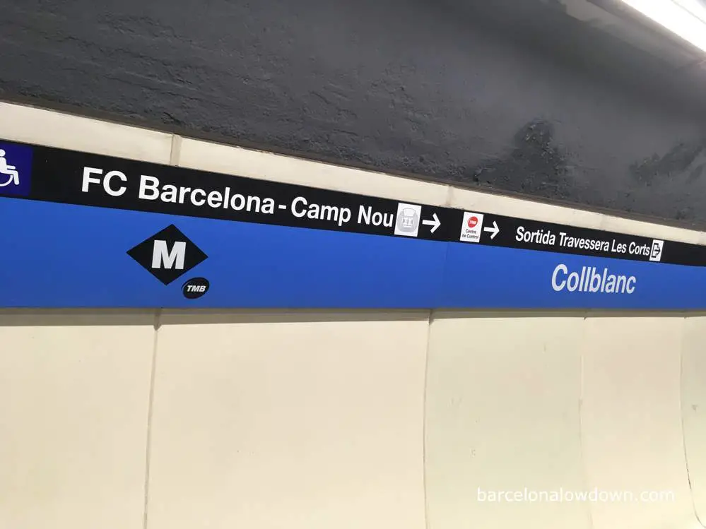 Signs to the Camp Nou in Barcelona