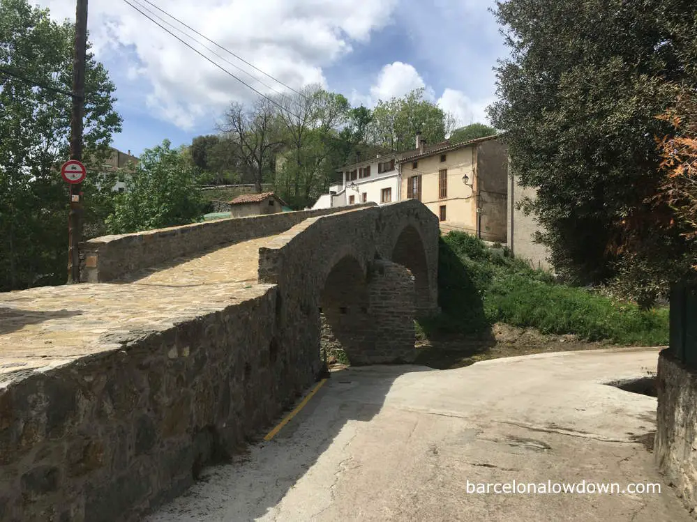 An old stone bridge in a village in Catalonia, Spain