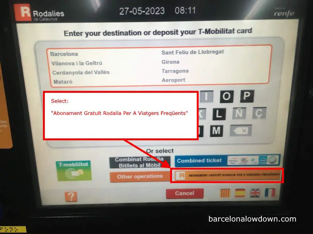 How to purchase the RENFE frequent travellers rail pass, step 3