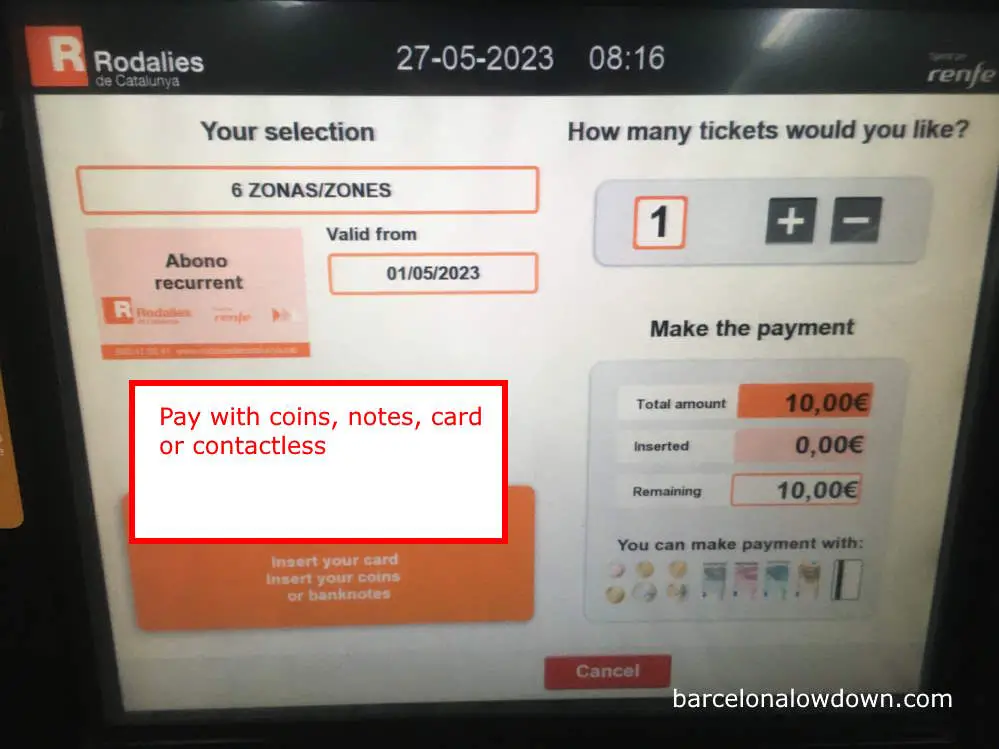 How to purchase the RENFE frequent travellers rail pass, step 7