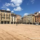 A large plaza surrounded by old buildings in Vic, Catalonia