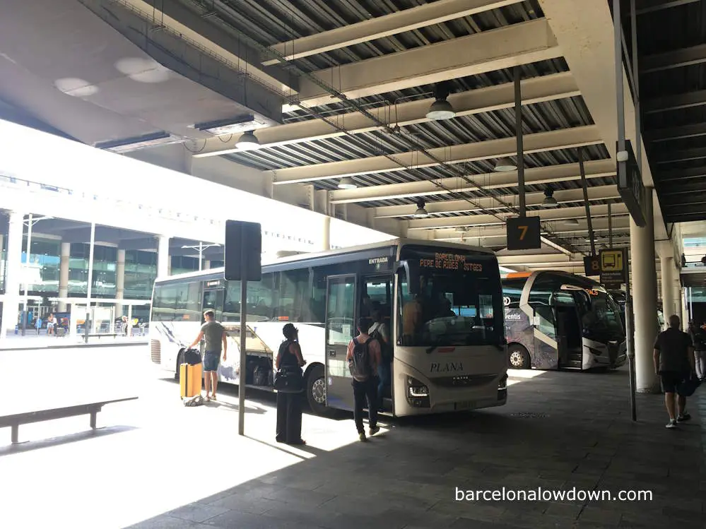 The bus from Barcelona airport to Sitges