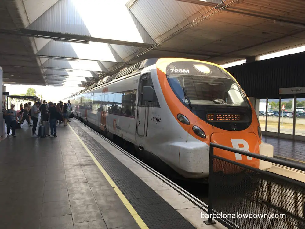 The train from Barcelona airport to Sitges