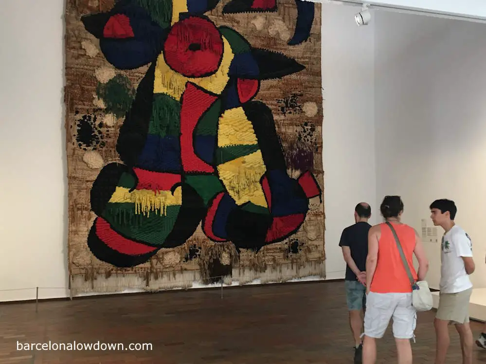 A large tapestry in the Fundació Joan Miró museum