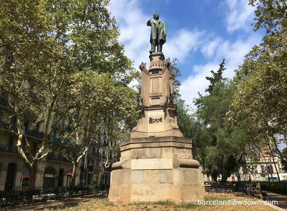 Statue of musician Anselm Clavé in Barcelona. Spain