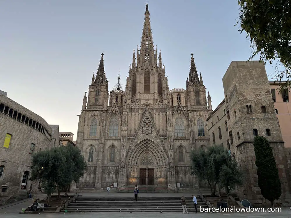 The Gothic façade of Barcelona Cathedral