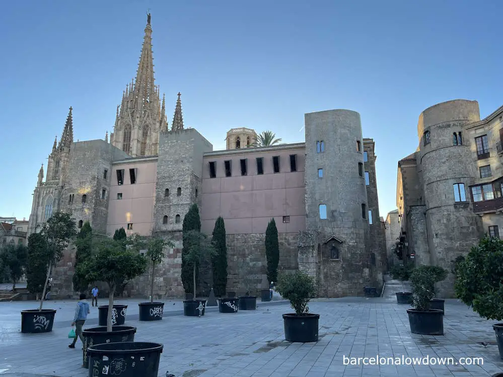 Barcelona Cathedral and part of the Roman defenses