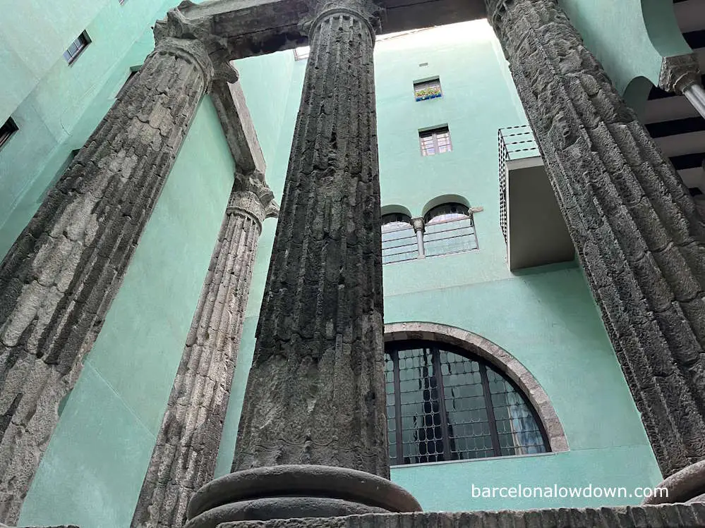 The remains of a Roman Temple in Barcelona's Gothic Quarter