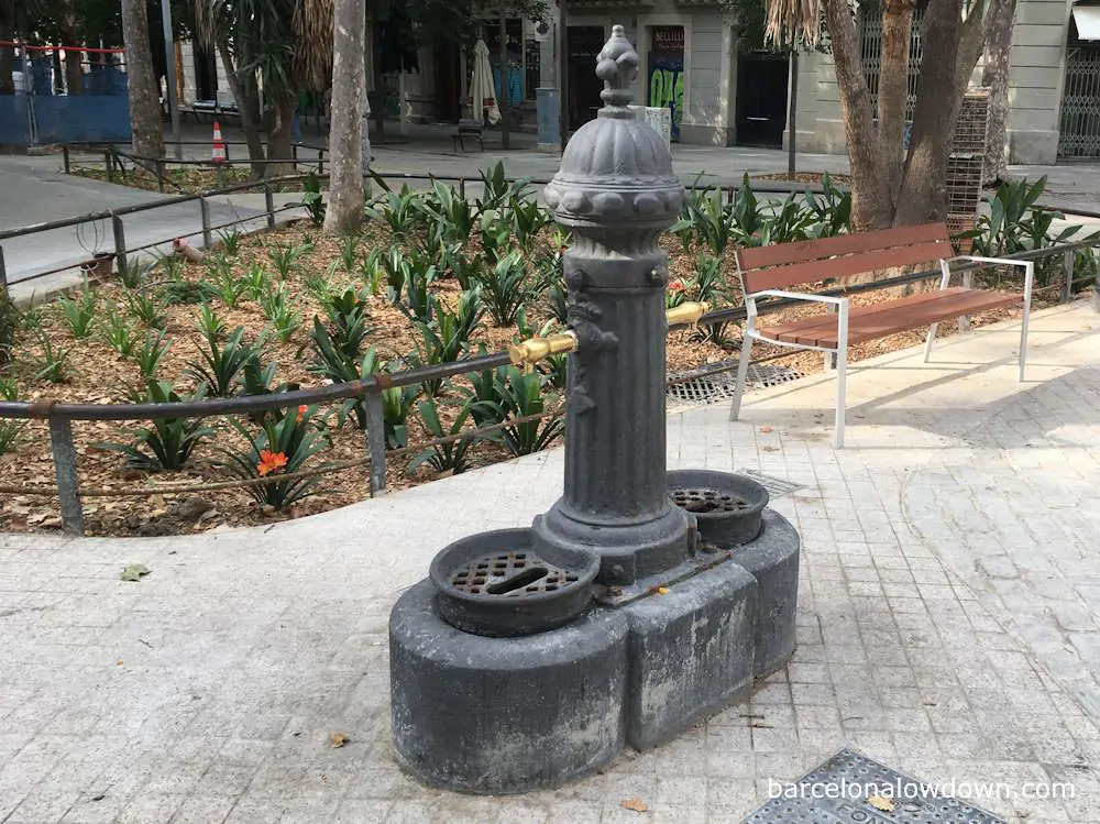 A drinking water tap in the street in Barcelona