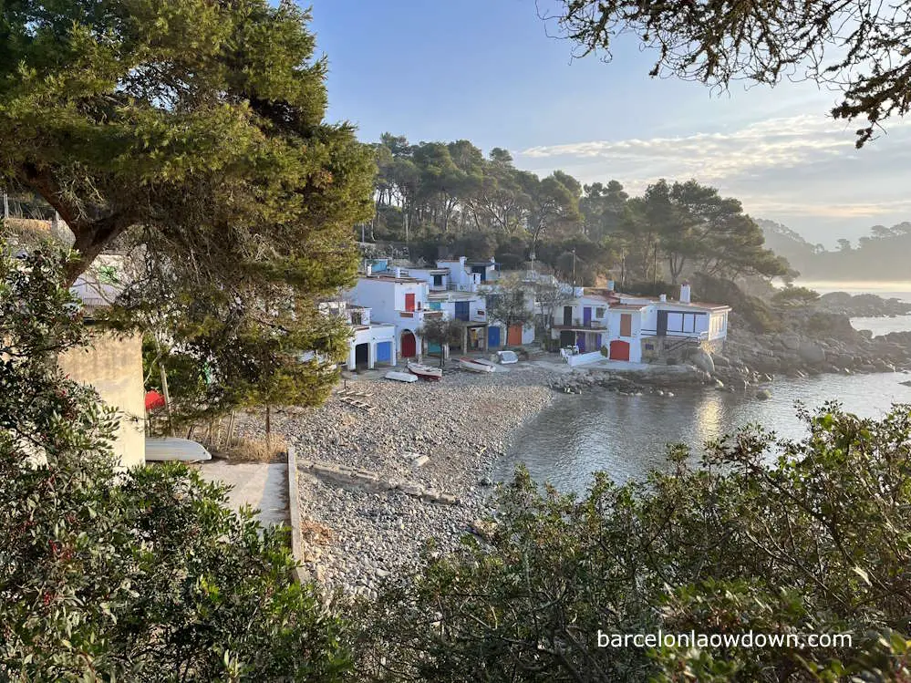 Old fishermens houses by the beach on the Costa Brava