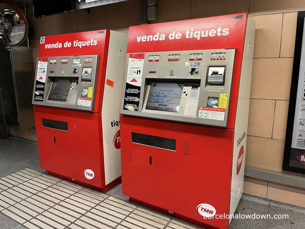 Ticket machines in the Barcelona metro