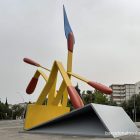 Statue of a giant book of matches in Barcelona