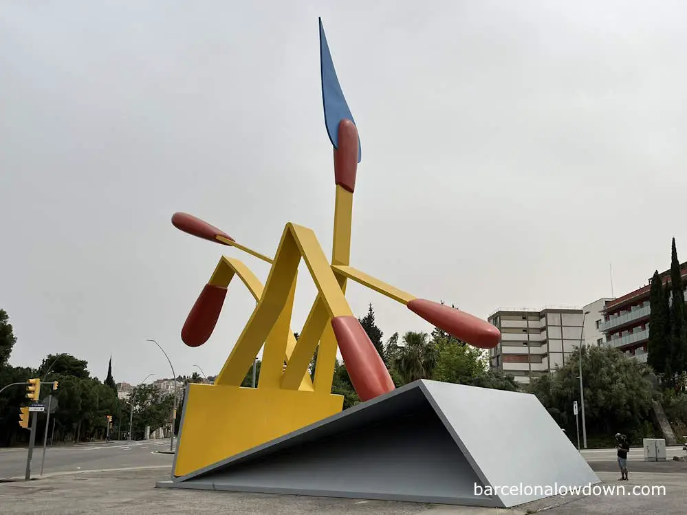 Statue of a giant book of matches in Barcelona