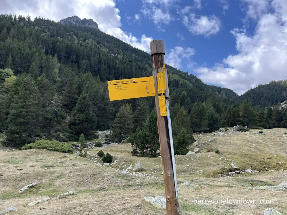 a signpost in the mountains